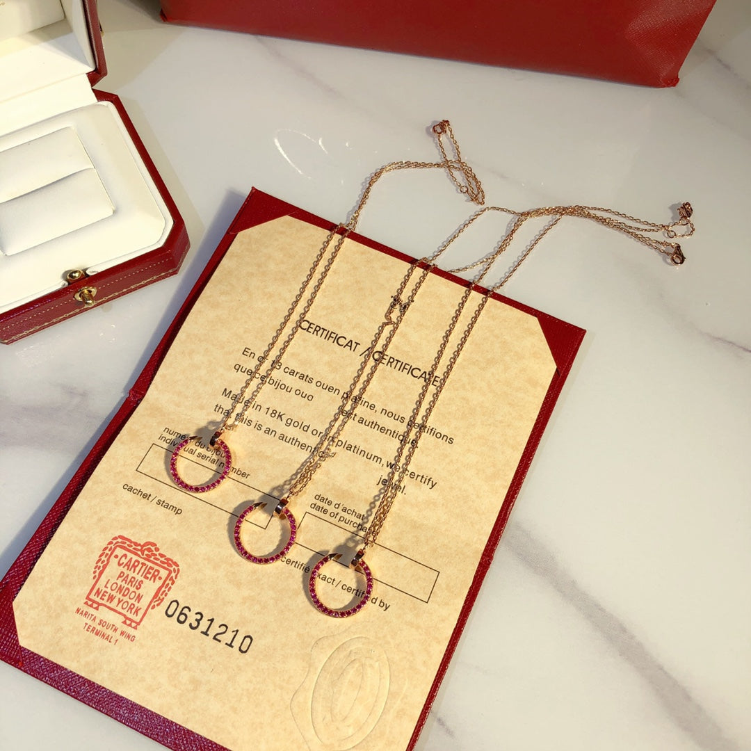 Mystic JUSTE NECKLACE GOLD RED DIAMONDS