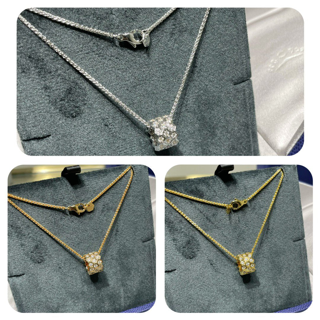 Mystic BEE LOVE DIAMOND PAVED 3 ROW NECKLACE