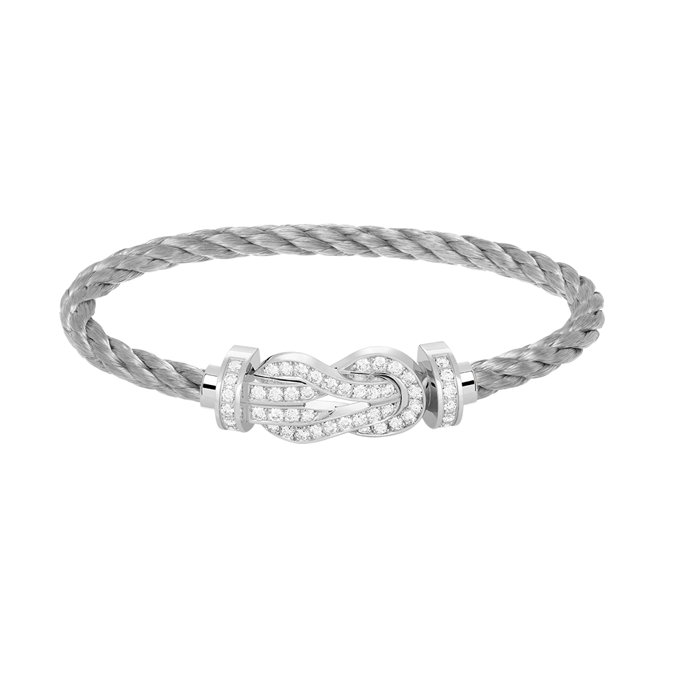 Mysitc CHANCE LARGE 8 FIGURE BUCKLE FULL DIAMOND BRACELET SILVER