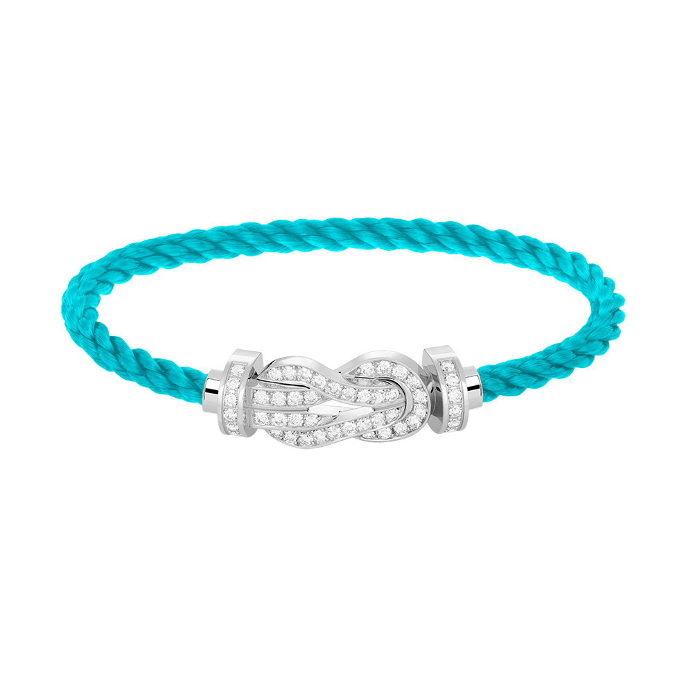 Mysitc CHANCE LARGE 8 FIGURE BUCKLE FULL DIAMOND BRACELET SILVER