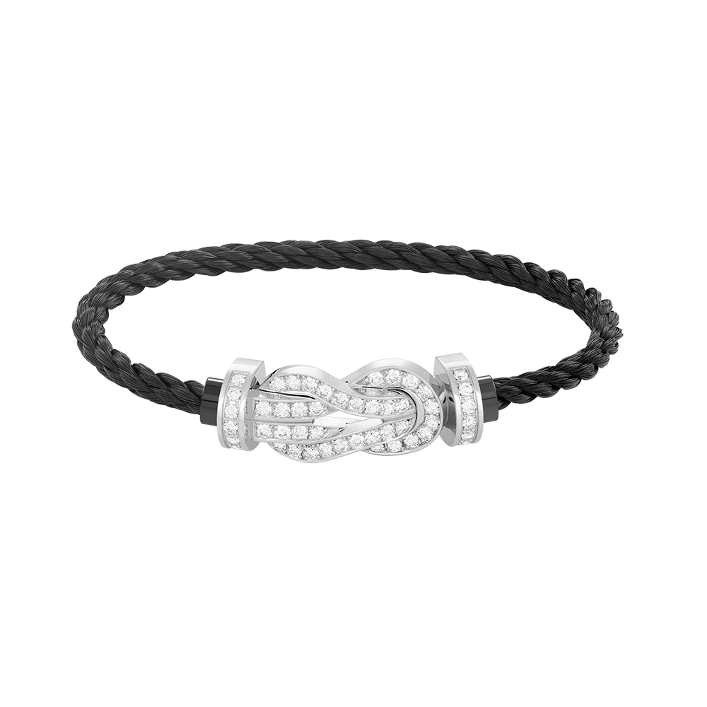 Mysitc CHANCE LARGE 8 FIGURE BUCKLE FULL DIAMOND BRACELET SILVER
