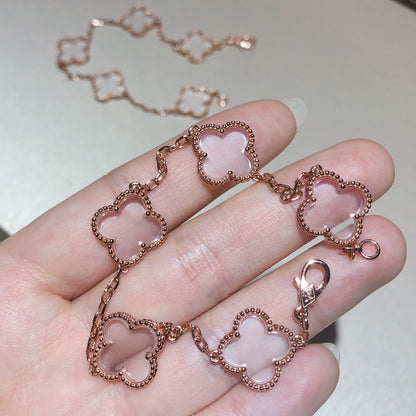 [Mysitc ]New CLOVER 5 MOTIF ROCK CRYSTAL BRACELET