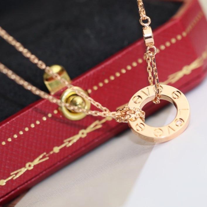 Mysitc LOVE NECKLACE ADJUSTABLE ROSE GOLD 2 DIAMOND