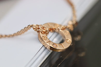 Mysitc LOVE NECKLACE ADJUSTABLE ROSE GOLD 2 DIAMOND