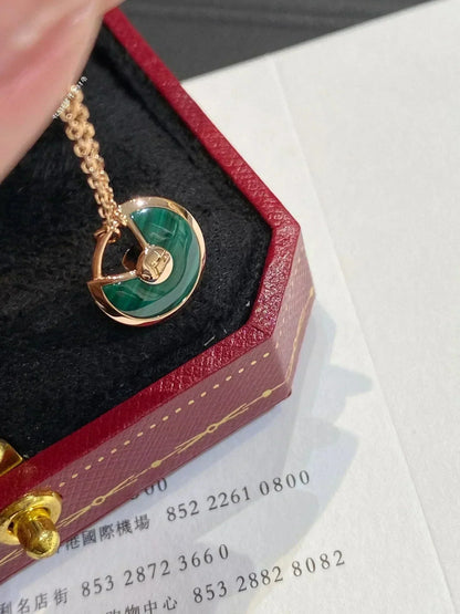 Mysitc AMULETTE ROSE GOLD MALACHITE NECKLACE