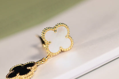 Mysitc CLOVER EARRINGS GOLD ONYX MOP 3 MOTIF