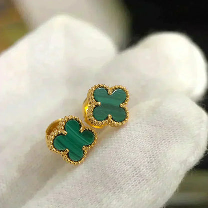 Mysitc CLOVER MINI 9.5MM マラカイト イヤリング
