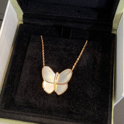 Mysitc BUTTERFLY GOLD MOP DIAMOND NECKLACE