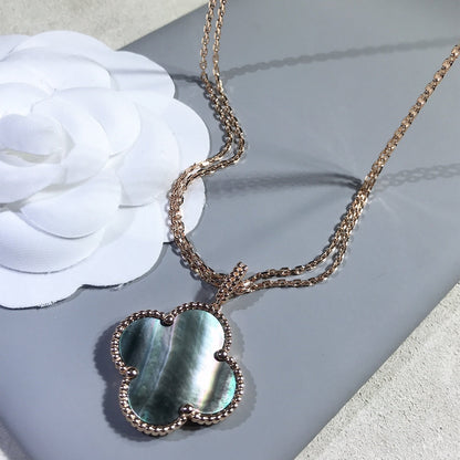 Mysitc CLOVER 25MM GOLD DARK MOP BIG CLOVER NECKLACE