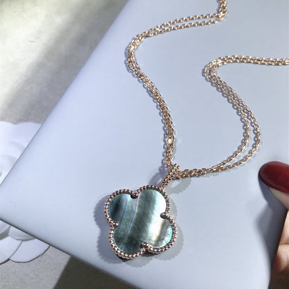 Mysitc CLOVER 25MM GOLD DARK MOP BIG CLOVER NECKLACE
