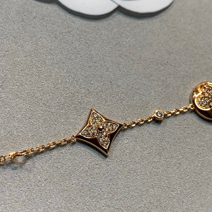 Mysitc STAR AND SUN 4 MOTIFS GOLD DIAMONDS BRACELET