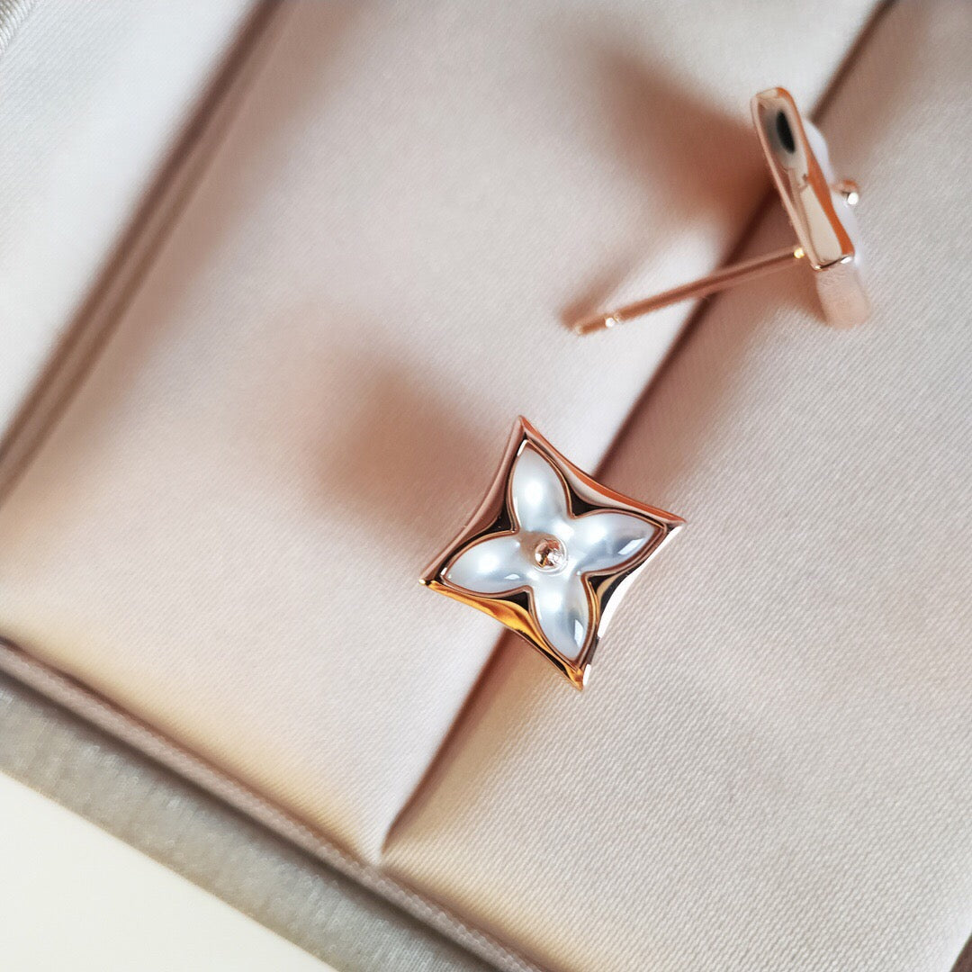 Mysitc STAR MOP PINK GOLD EARRINGS
