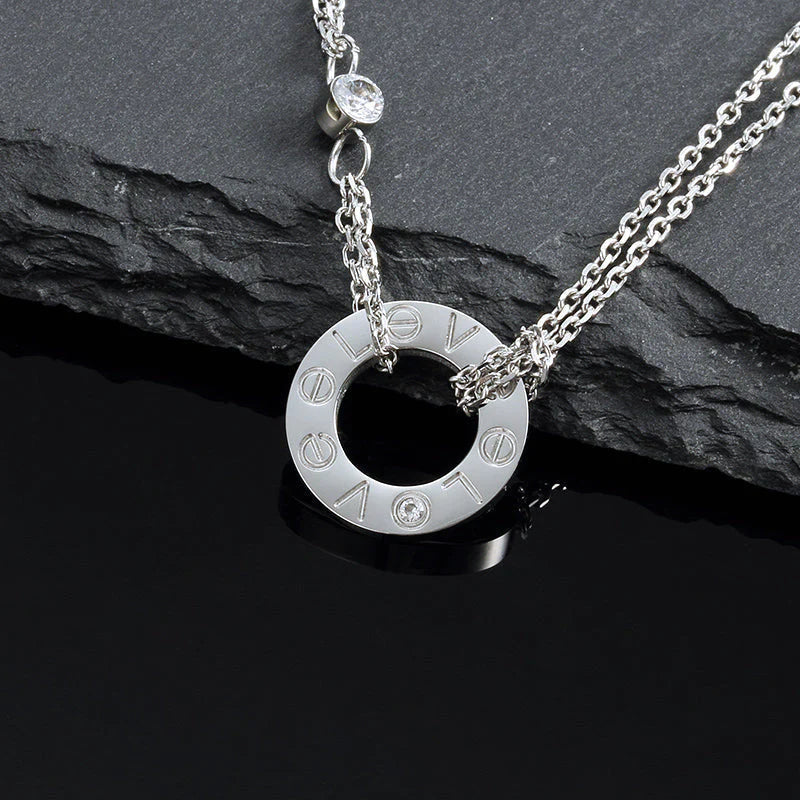 Mysitc LOVE NECKLACE 16MM 2 DIAMONDS