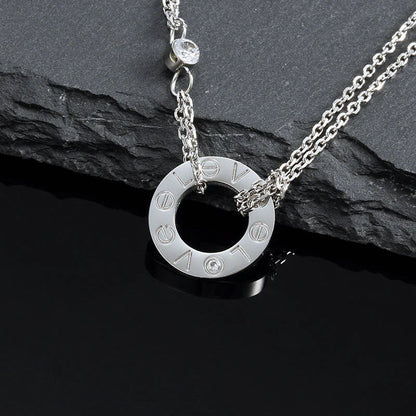 Mysitc LOVE NECKLACE 16MM 2 DIAMONDS
