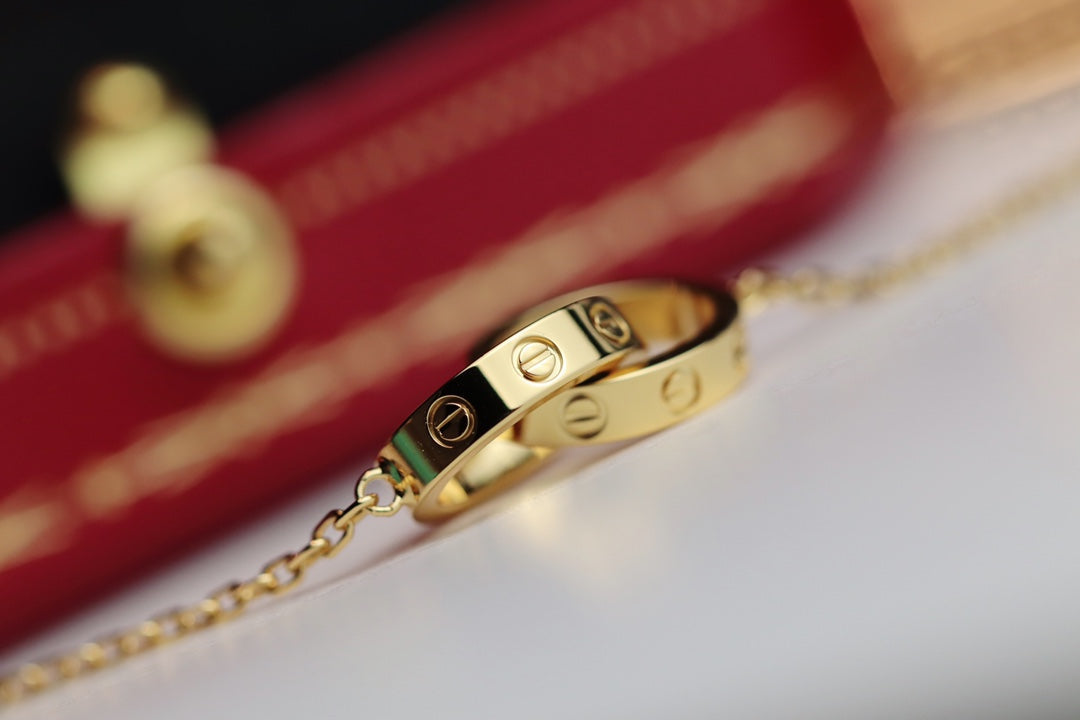 Mysitc LOVE NECKLACE DOUBLE RING GOLD
