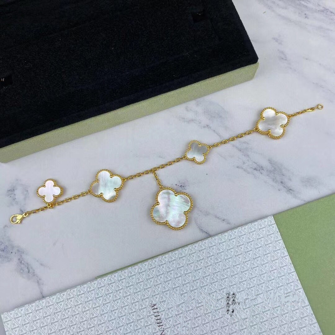 Mysitc MAGIC CLOVER MOP GOLD BRACELET 5 MOTIFS