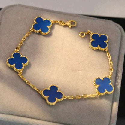[Mysitc ]New CLOVER 5 MOTIF BLUE AGATE BRACELET COLLECTION