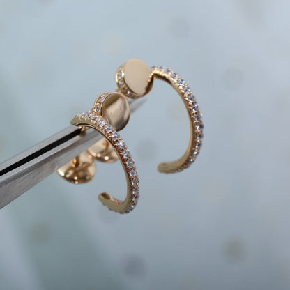 Mysitc JUSTE EARRINGS 12.75MM PINK GOLD DIAMOND