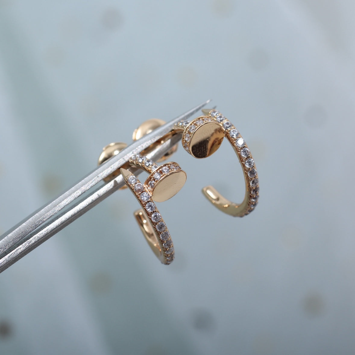 Mysitc JUSTE EARRINGS 12.75MM PINK GOLD DIAMOND