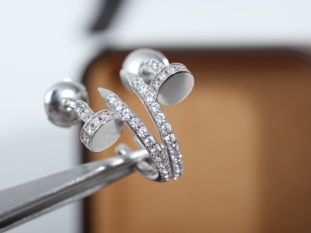 Mysitc JUSTE EARRINGS 12.75MM SILVER DIAMOND