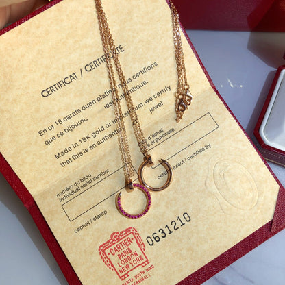 Mysitc JUSTE NECKLACE GOLD RED DIAMONDS