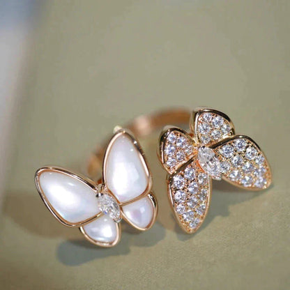 Mysitc TWIN BUTTERFLY DIAMOND MOP RING