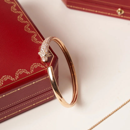Mysitc PANTHERE ROSE GOLD DIAMOND OPEN BRACELET
