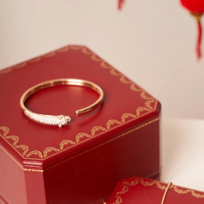 Mysitc PANTHERE ROSE GOLD DIAMOND OPEN BRACELET