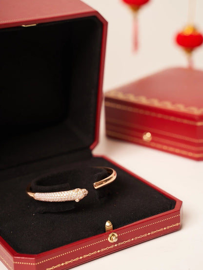 Mysitc PANTHERE ROSE GOLD DIAMOND OPEN BRACELET