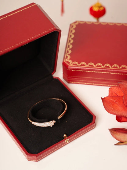 Mysitc PANTHERE ROSE GOLD DIAMOND OPEN BRACELET