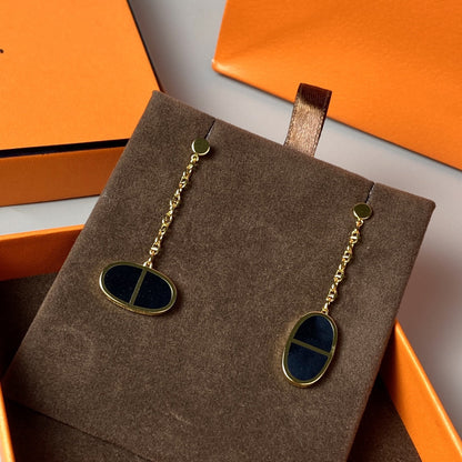 Mysitc CHAINE VERSO BLACK CERAMIC EARRINGS
