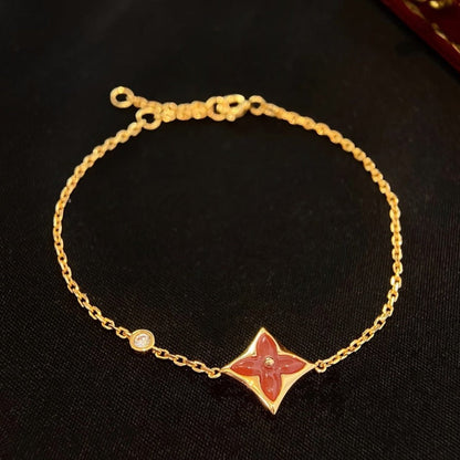 Mysitc COLOR STAR CARNELIAN PINK GOLD DIAMOND BRACELET