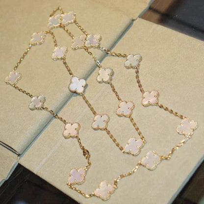 Mysitc CLOVER 20 MOTIFS WHITE MOP NECKLACE