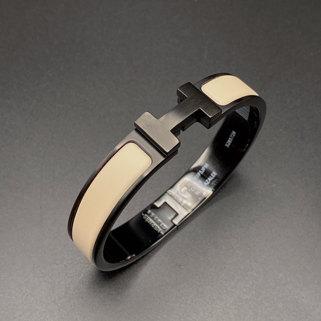 Mystic H ブレスレット 12mm ブラック/ベージュ セラミック
