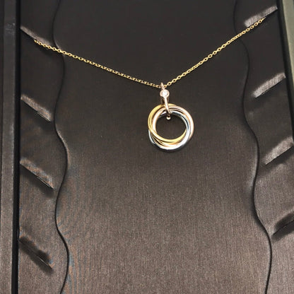 Mysitc TRINITY SILVER GOLD PINK GOLD NECKLACE