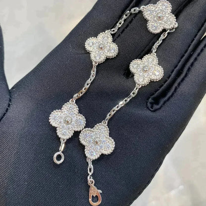 [Mysitc ] New  CLOVER 5 MOTIF FULL DIAMOND BRACELET COLLECTION
