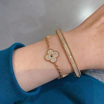 [Mysitc ] New  CLOVER 5 MOTIF FULL DIAMOND BRACELET COLLECTION