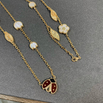 Mysitc LUCKY SPRING 15 MOTIFS GOLD NECKLACE
