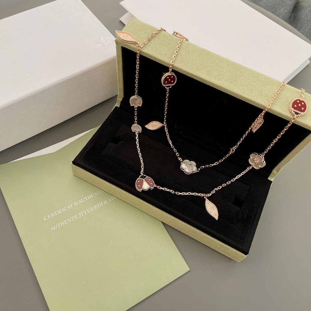 Mysitc LUCKY SPRING 15 MOTIFS ROSE GOLD NECKLACE