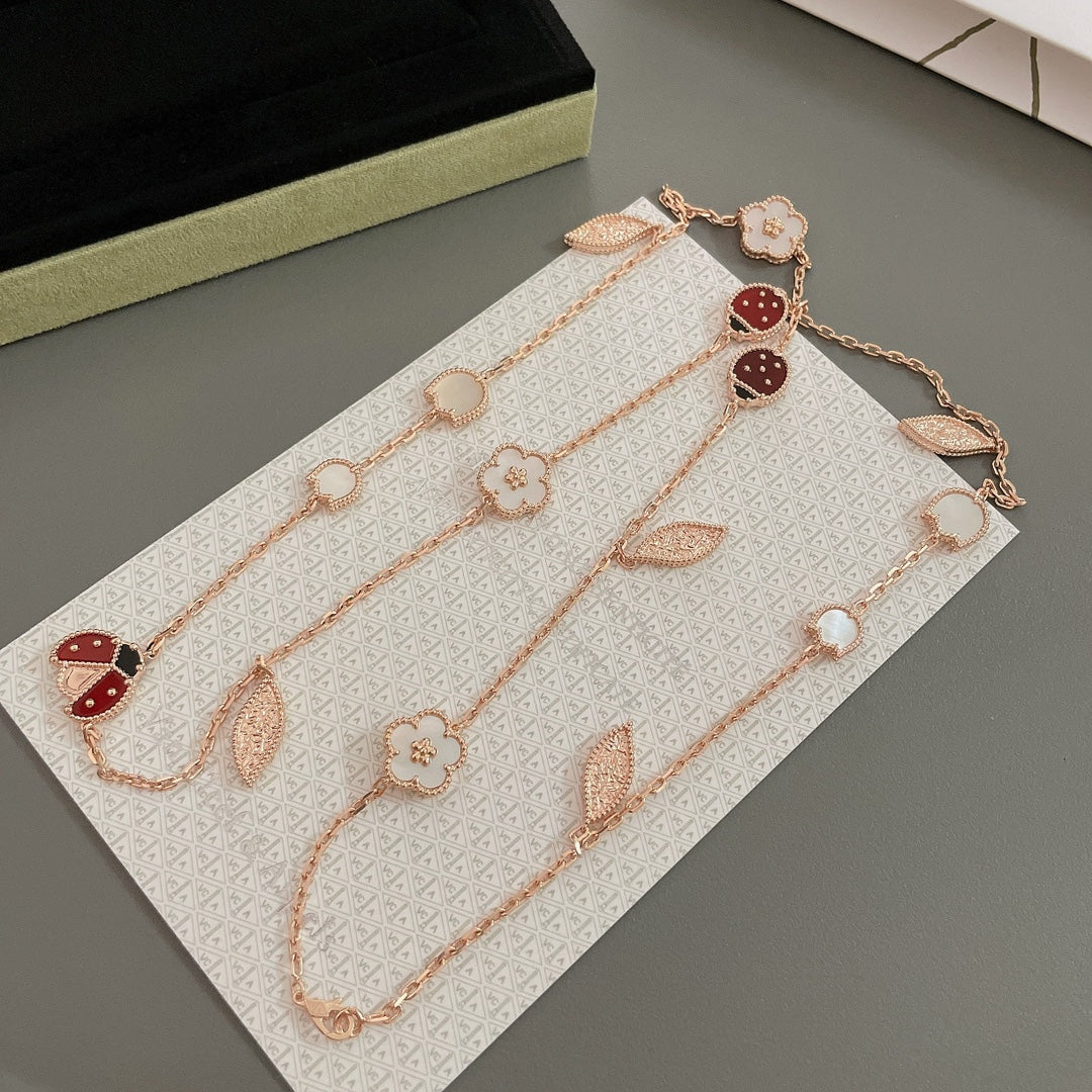 Mysitc LUCKY SPRING 15 MOTIFS ROSE GOLD NECKLACE