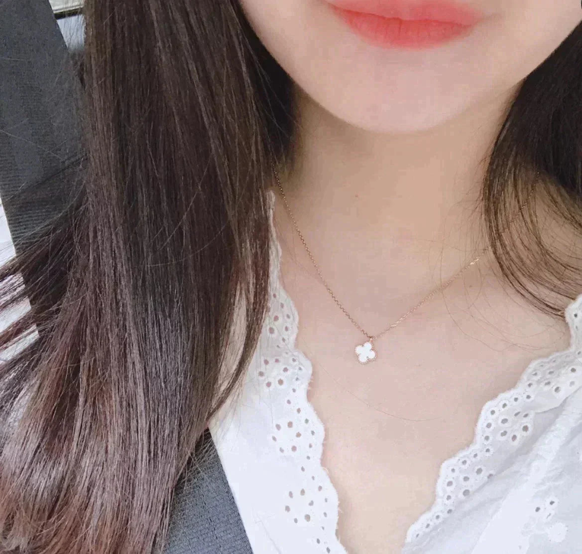 Mysitc CLOVER MINI 9.5MM WHITE MOTHER-OF-PEARL NECKLACE