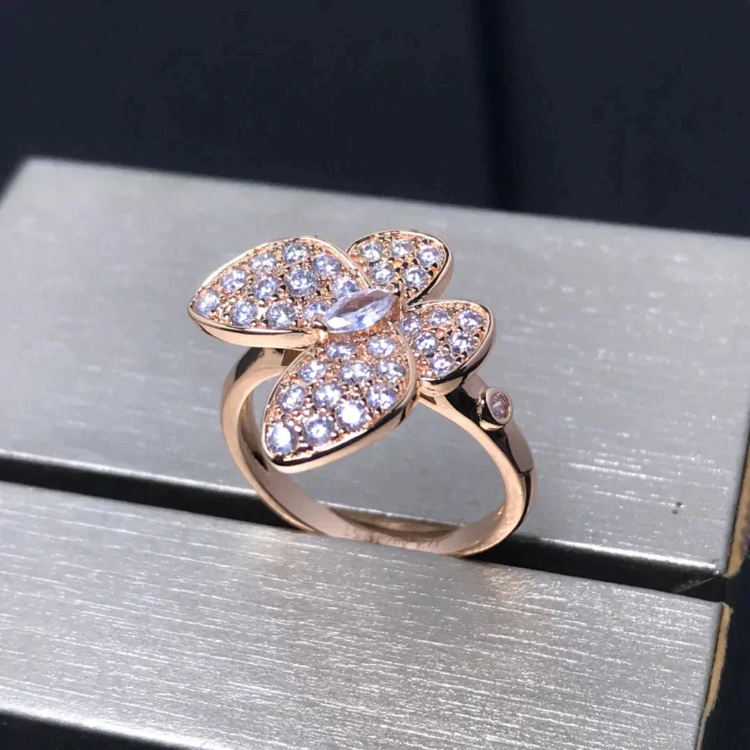 Mysitc BUTTERFLY PINK GOLD DIAMOND RING
