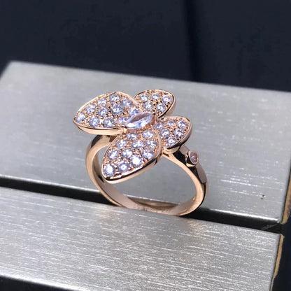 Mysitc BUTTERFLY PINK GOLD DIAMOND RING