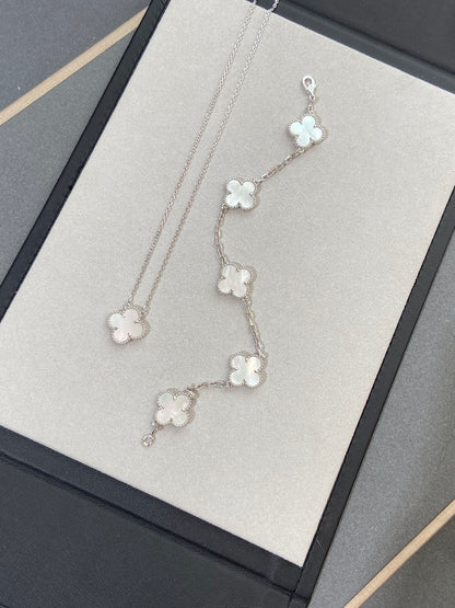 [Mysitc ]New CLOVER WHITE PEARL MOP 5 MOTIF BRACELET COLLECTION