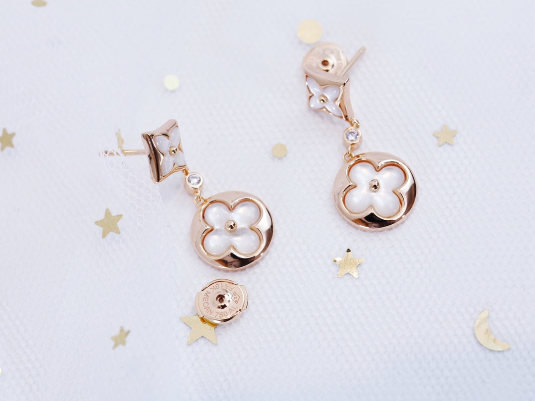 ミスティック スター＆サン ピンクゴールドMOP ドロップピアス