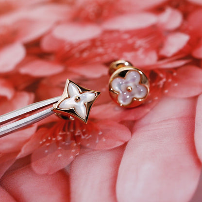 Mysitc STAR AND SUN PINK GOLD MOP STUD EARRINGS