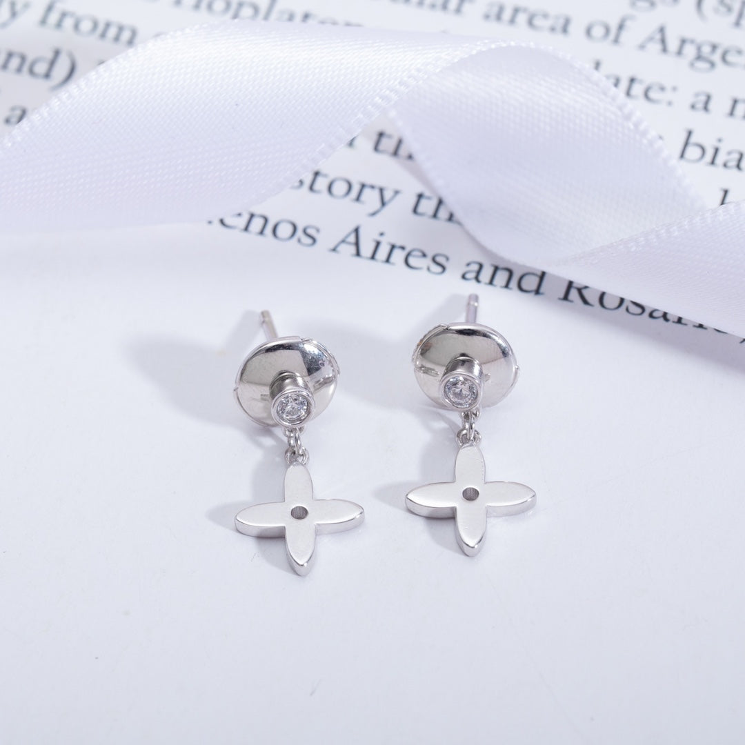 Mysitc VIDYLLE SILVER DIAMOND MINI DROP EARRINGS