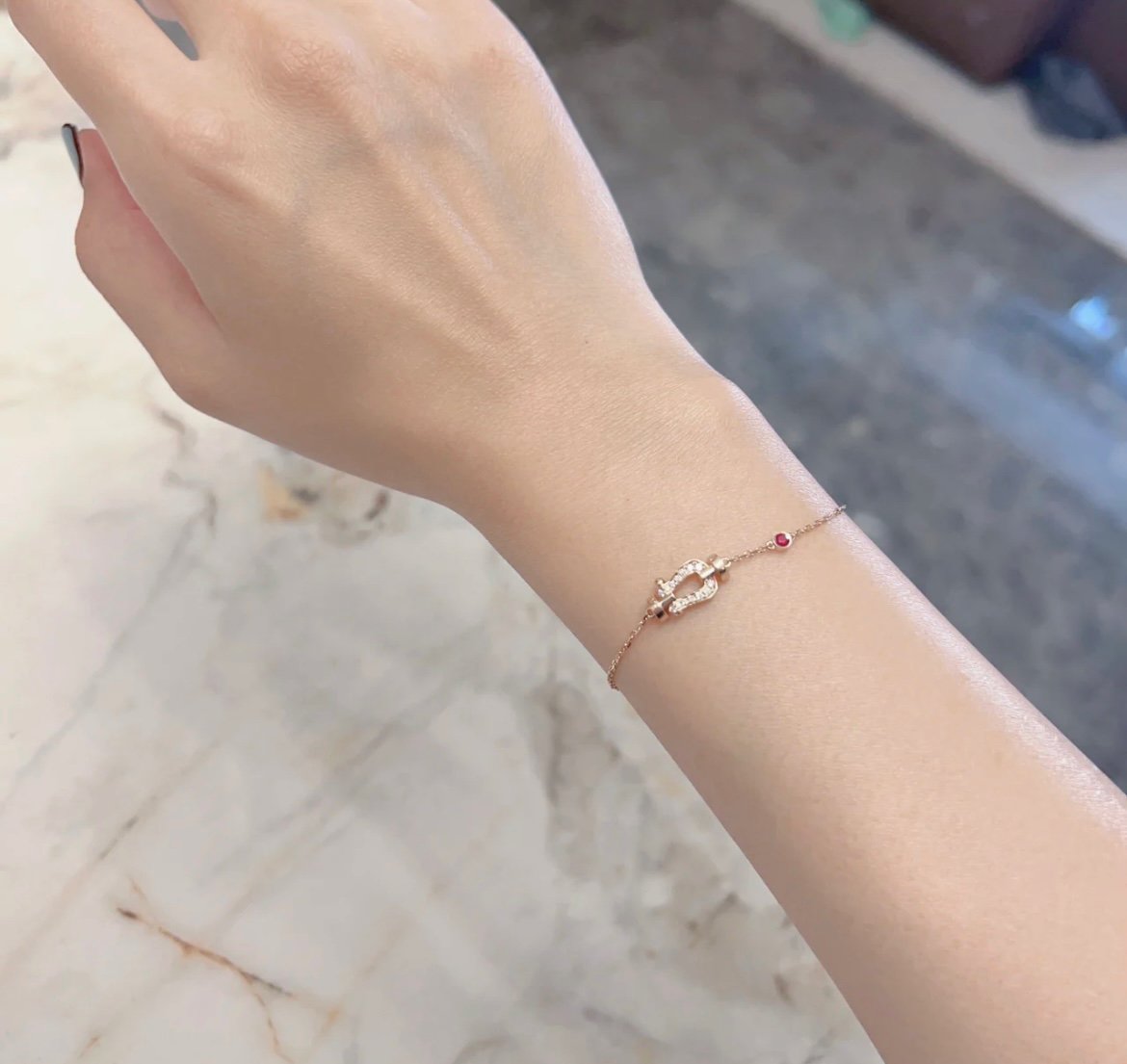 Mysitc FORCE 10 DIAMOND CHAIN LINK PINK GOLD BRACELET