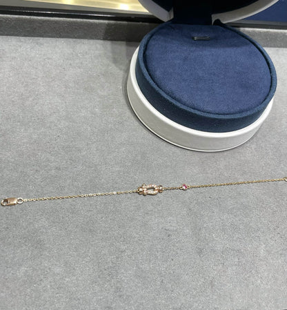 Mysitc FORCE 10 DIAMOND CHAIN LINK PINK GOLD BRACELET