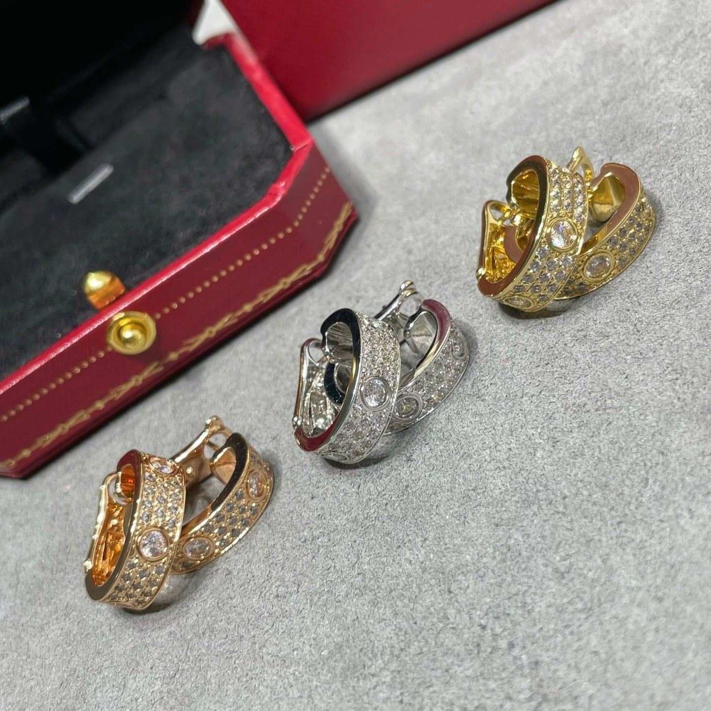 Mysitc LOVE 5.5MM DIAMOND PAVED EARRINGS